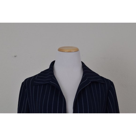 Vintage 90s Lightweight Pinstripe Navy Jacket size L - Picture 7 of 10
